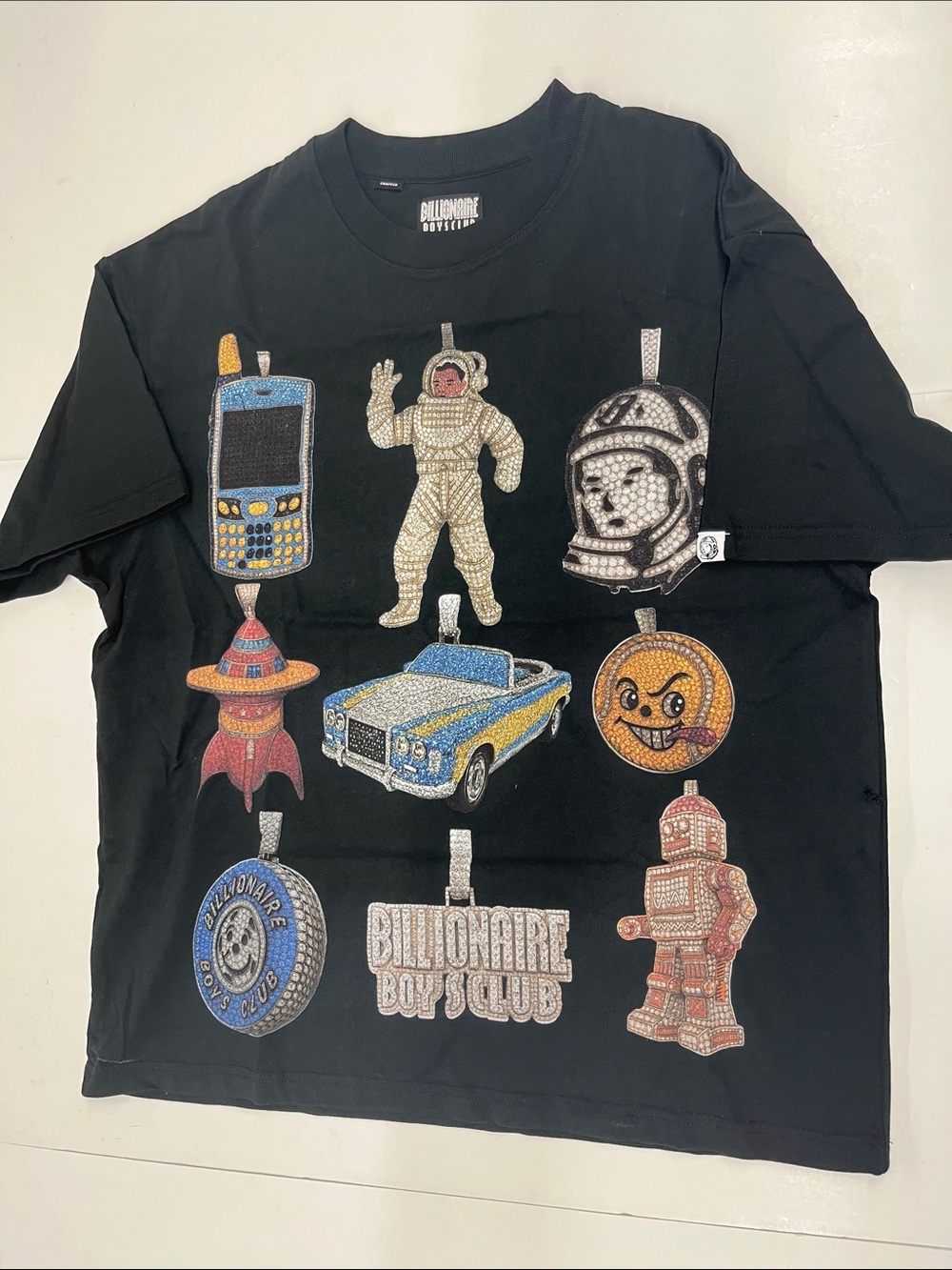 NEW Billionaire Boys Club Men’s Cropped Tee with Pendant Graphics Size Medium